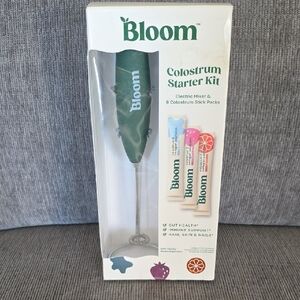 Bloom Colostrum Starter Kit with Electric Mixer and  8 Stick Packs, New In Box.